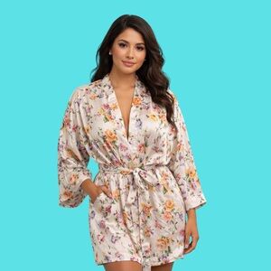 Y2K VS Coquette 100% Silk Victoria’s Secret Floral Robe
